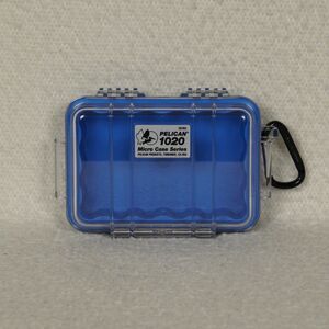 Pelican 1020 Micro Case Blue Clear 6.82 x 4.75 x 2.12" IP67 Rubber Liner Latch